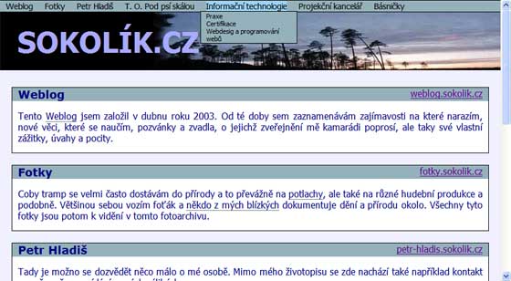 Screenshot webu
